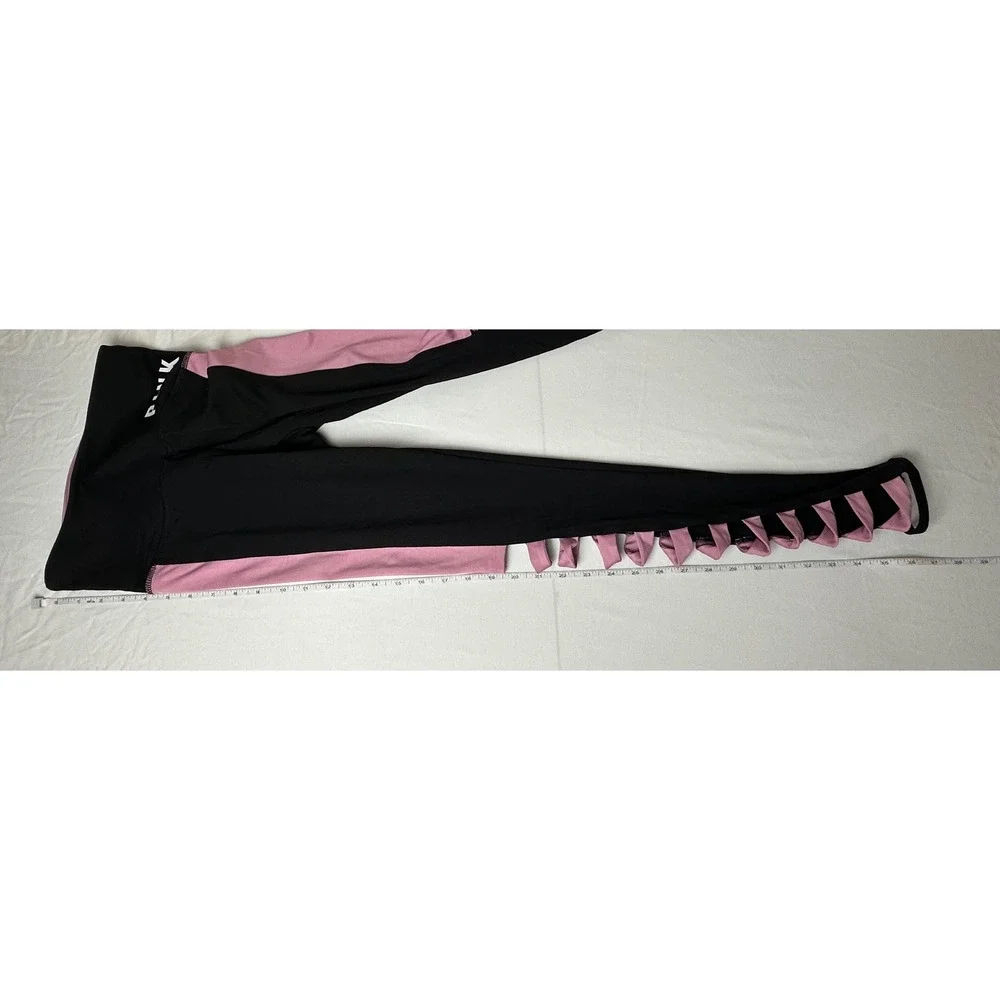 PINK Victoria's Secret Ultimate‎ Leggings XS Black Pink High Waist Activewear